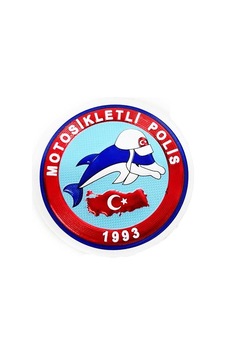 Motorsikletli Polis Arması Siyah - Kırmızı