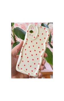 Fibaks Oppo A55 4G Uyumlu Kılıf Kamera Korumalı Dalga Kenarlı Kırmızı Kalp Desenli Silikon Kapak Fibaks Oppo A55 4G Uyumlu Kılıf Kamera Korumalı Dalga Kenarlı Kırmızı Kalp Desenli Silikon Kapak