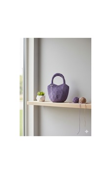 Execanta El Çanta Kağıt İp Örme Lila 25x33 Mor Execanta El Çanta Kağıt İp Örme Lila 25x33 Mor