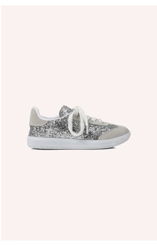 Panço Kız Çocuk Bağcıklı Simli Gümüş Sneaker 2422gk10011 Gri Panço Kız Çocuk Bağcıklı Simli Gümüş Sneaker 2422gk10011 Gri