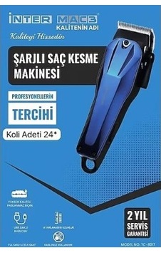 İnter Mac3 Şarjlı Saç Kesme Makinesi Tc-8017 İnter Mac3 Şarjlı Saç Kesme Makinesi Tc-8017