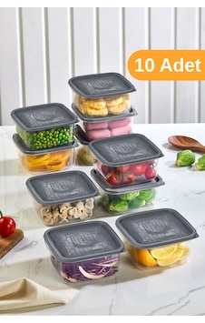 Esti 10 Adet - 936ml Büyük Kapaklı Gıda Saklama Kabı Buzdolabı Düzenleyici Kahvaltılık - 12x12x6,5 Cm Şeffaf Esti 10 Adet - 936ml Büyük Kapaklı Gıda Saklama Kabı Buzdolabı Düzenleyici Kahvaltılık - 12x12x6,5 Cm Şeffaf