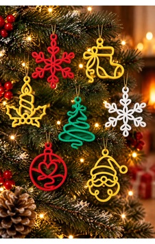 Yılbaşı Figürlü Noel Süsleri - 6 Adetli Paket - Karışık Renkler Diğer Yılbaşı Figürlü Noel Süsleri - 6 Adetli Paket - Karışık Renkler Diğer