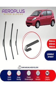 Aeroplus Daihatsu Sirion Ön Arka Muz Silecek Takımı 2005-2009 Aeroplus Daihatsu Sirion Ön Arka Muz Silecek Takımı 2005-2009