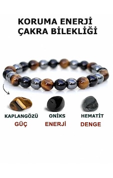 Doğal Taş Koruma Enerji Çakra Bilekliği Kaplangözü-hematit-oniks Hediyelik Doğaltaş Çok Renkli Doğal Taş Koruma Enerji Çakra Bilekliği Kaplangözü-hematit-oniks Hediyelik Doğaltaş Çok Renkli