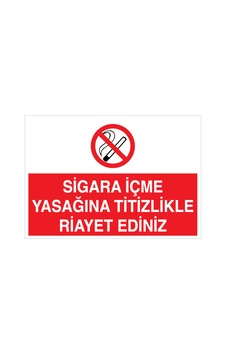 Sigara Içilmez Yasağına Titizlikle Riayet Ediniz Uyarı Tabelası - 20x30 Foreks - Sig7 Sigara Içilmez Yasağına Titizlikle Riayet Ediniz Uyarı Tabelası - 20x30 Foreks - Sig7