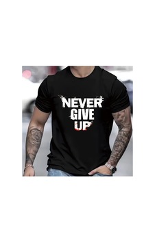 Caddemia Yaz Moda Gündelik Spor Gevşek Asla Görmez Mektup Baskılı Yuvarlak Boyun Kısa Siyah 2XL Caddemia Yaz Moda Gündelik Spor Gevşek Asla Görmez Mektup Baskılı Yuvarlak Boyun Kısa Siyah 2XL