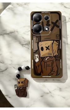 Xiaomi Redmi Note 13 Pro 4g Cartoon Boy Tasarımlı Charmlı Telefon Kılıfı Kahverengi Xiaomi Redmi Note 13 Pro 4g Cartoon Boy Tasarımlı Charmlı Telefon Kılıfı Kahverengi