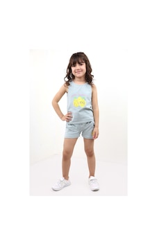 Toontoy Kids Toontoy Kız Bebek 2'li Takım Baskılı Bisiklet Yaka T-shirt & Beli Lastikli Cepli Şort Gri Toontoy Kids Toontoy Kız Bebek 2'li Takım Baskılı Bisiklet Yaka T-shirt & Beli Lastikli Cepli Şort Gri
