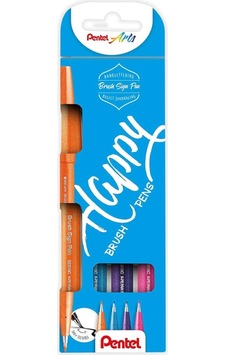 Brush Sign Pen 4'lü Set Happy Ses15-4col Brush Sign Pen 4'lü Set Happy Ses15-4col