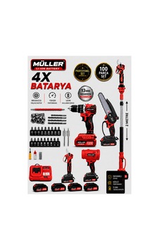 Alman Profesyonel 5'li Set Darbeli Şarjlı Matkap Makas-testere -teleskop Ve Yaprak Üfleme 100 Pcs Set Alman Profesyonel 5'li Set Darbeli Şarjlı Matkap Makas-testere -teleskop Ve Yaprak Üfleme 100 Pcs Set
