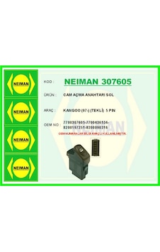 Cam Açma Anahtarı Sol Renault Goo 97- Tekli Gldısptm - 98 5 Pin Cam Açma Anahtarı Sol Renault Goo 97- Tekli Gldısptm - 98 5 Pin
