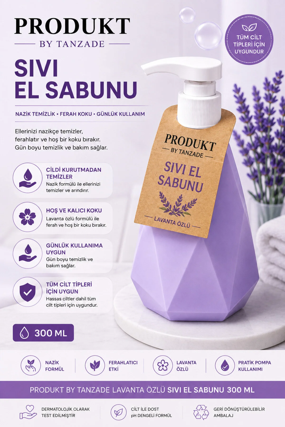 Sıvı El Sabunu 500 Ml Nemlendirici Ve Ferahlatıcı El Temizleyici Mor Sıvı El Sabunu 500 Ml Nemlendirici Ve Ferahlatıcı El Temizleyici Mor