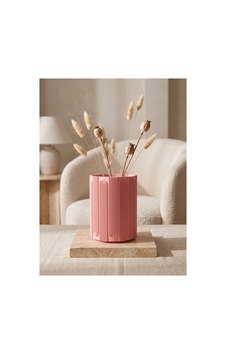 Modern Kemer Detaylı Pastel Pembe Dekoratif Vazo & Kalemlik Modern Kemer Detaylı Pastel Pembe Dekoratif Vazo & Kalemlik