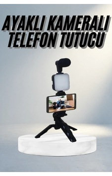 Kumandalı Telefon Tutucu Led Işıklı 1 Adet Vlog Seti - Kumandalı Telefon Tutucu Led Işıklı 1 Adet Vlog Seti -
