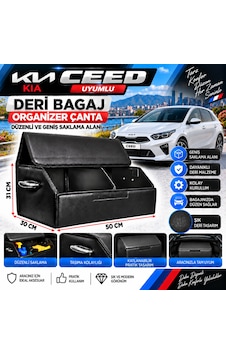 Kia Ceed Uyumlu Oto Bagaj Organizeri Deri Bagaj Kutu Çanta 1
