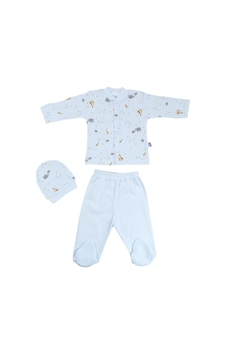 Sebi Bebe Fil Zürafa Pijama Takımı 9193 Mavi Sebi Bebe Fil Zürafa Pijama Takımı 9193 Mavi