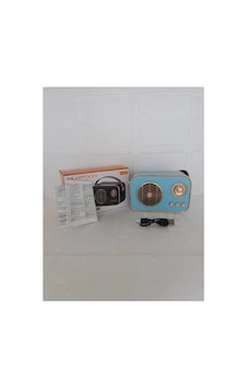 Nostaljik Retro Radio Parlak Kaplama Bluetooth Bağlantılı Hoparlör Mavi Nostaljik Retro Radio Parlak Kaplama Bluetooth Bağlantılı Hoparlör Mavi