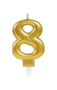 Mey İthalat 8 Rakam Mum Gold Renk - Mey İthalat 8 Rakam Mum Gold Renk -