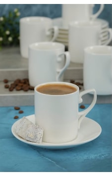 Porselen 6'Lı Nescafe Fincan Seti - Beyaz