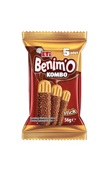 Eti Benimo Kombo Stick 56g Çikolata Kaplamalı Bisküvi Hindistan Cevizli 2'li Ekonomik Paket - 2 Tarı Eti Benimo Kombo Stick 56g Çikolata Kaplamalı Bisküvi Hindistan Cevizli 2'li Ekonomik Paket - 2 Tarı