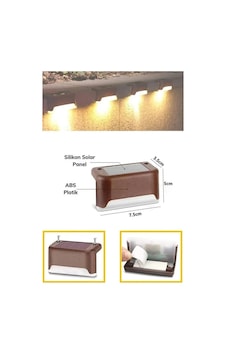 4 Adet Solar Merdiven Led - Kahverengi Kasa 4741 4 Adet Solar Merdiven Led - Kahverengi Kasa 4741