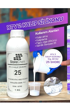 Yüksek Kalite 1. Sınıf Rtv 2 Kalıp Silikonu 1 Kg Beyaz 25 Shore 1
