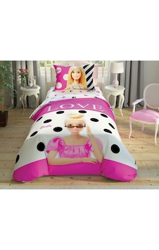 Taç Barbie Glitter Tek Kişilik Lisanslı Nevresim Takımı Taç Barbie Glitter Tek Kişilik Lisanslı Nevresim Takımı