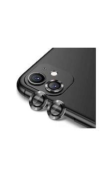 Apple iPhone Uyumlu 12 Zore Cl-12 Premium Safir Parmak İzi Bırakmayan Anti-reflective Kamera Lens Koruyucu Siyah