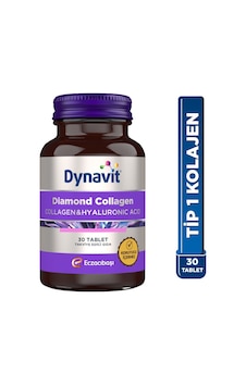 Dynavit Diamond Collagen&hyaluronic Acid Complex 30 Tablet - Saç&cilt&tırnak - Hidrolize Peptit Tip 1 Balık Kolajeni, Hyaluronik