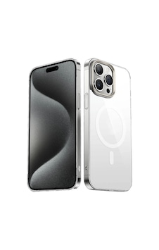 Apple iPhone Uyumlu 15 Pro Max Kılıf Zore Wireless Şarj Özellikli Şeffaf G-glass Kapak Titanyum Apple iPhone Uyumlu 15 Pro Max Kılıf Zore Wireless Şarj Özellikli Şeffaf G-glass Kapak Titanyum