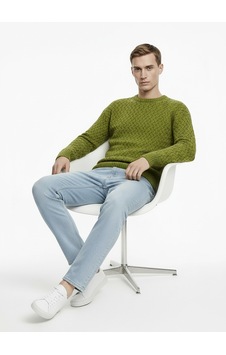 Alpha Studio Yeşil Erkek Bisiklet Yaka Regular Fit Kazak Au-3081c Merıno Mock Neck Sweater Alpha Studio Yeşil Erkek Bisiklet Yaka Regular Fit Kazak Au-3081c Merıno Mock Neck Sweater