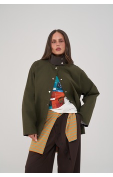 Mai Collection Palermo Önü Kapamalı Haki Ceket Mai Collection Palermo Önü Kapamalı Haki Ceket