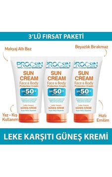 Procsın Güneş Kremi Fırsat Paketi 3 x 50 ML Procsın Güneş Kremi Fırsat Paketi 3 x 50 ML
