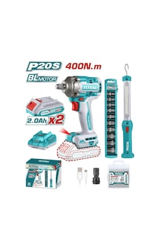Total TOSLI23048E Darbeli Somun Sıkma Makinesi 400 NM + Askılı Çalışma Işığı Seti