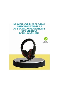 Kırmızı Işıklı Oyun Kulaklığı Kablolu Mikrofonlu Profesyonel 00 Kırmızı Işıklı Oyun Kulaklığı Kablolu Mikrofonlu Profesyonel 00