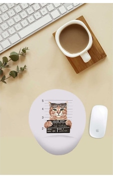 Suçlu Kedi Desenli Bilek Destekli Mouse Pad Mousepad Suçlu Kedi Desenli Bilek Destekli Mouse Pad Mousepad
