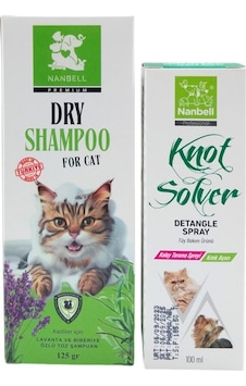 Nanbell Kediler İçin Lavanta Biberiye Özlü Kuru Şampuan 125 G + Kıtık Açıcı Sprey 100 ML Nanbell Kediler İçin Lavanta Biberiye Özlü Kuru Şampuan 125 G + Kıtık Açıcı Sprey 100 ML