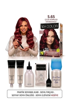 Sea Color Set Saç Boyası 5.65 Çilek Kırmızısı 2 Li +pratik Boya Kabı Sea Color Set Saç Boyası 5.65 Çilek Kırmızısı 2 Li +pratik Boya Kabı