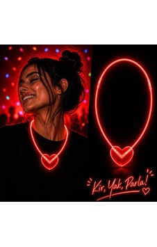 Neon Işıklı Fosforlu Parti Kolyesi Kırmızı Renk Neon Işıklı Fosforlu Parti Kolyesi Kırmızı Renk