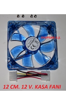 12Cm Kasa Fanı 12 V MAVİ Renk Ledli Fan 12Cm Kasa Fanı 12 V MAVİ Renk Ledli Fan