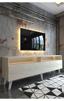 Resital Ledli Tv Sehpası - Led Işıklı - Traverten - W9017-8 Resital Ledli Tv Sehpası - Led Işıklı - Traverten - W9017-8