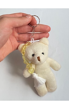Krem Peluş Ayıcıklı Anahtarlık/çanta Süsü & Araba İçi Süs/el Yapımı Hediye Krem Krem Peluş Ayıcıklı Anahtarlık/çanta Süsü & Araba İçi Süs/el Yapımı Hediye Krem