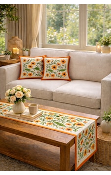 Tarzını Seç Kır Çiçek Desenli Salon Dekoru 2 Adet Kırlent Kılıfı 40x38 1 Adet Runner 40x140 Set Kır Çiçeği Tarzını Seç Kır Çiçek Desenli Salon Dekoru 2 Adet Kırlent Kılıfı 40x38 1 Adet Runner 40x140 Set Kır Çiçeği