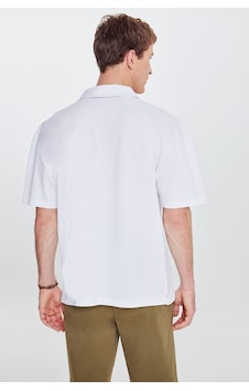 Erkek Beyaz Pamuklu Comfort Fit Rahat Kesim Hawai Yaka Armürlü Örme Gömlek Beyaz Erkek Beyaz Pamuklu Comfort Fit Rahat Kesim Hawai Yaka Armürlü Örme Gömlek Beyaz
