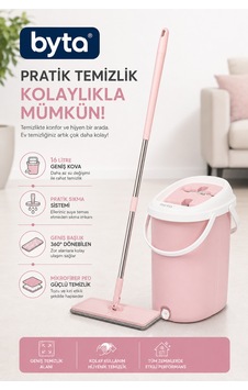 Büyük Tablet Mop Seti 16 L Pedallı Temizlik Kovası Ve Mikrofiber Mop 360 Döner Başlıklı Paspas Seti Büyük Tablet Mop Seti 16 L Pedallı Temizlik Kovası Ve Mikrofiber Mop 360 Döner Başlıklı Paspas Seti