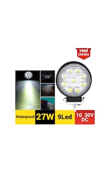 27w 9 Ledli Yuvarlak 10-30v Çalışma Lambası 301 0506 27w 9 Ledli Yuvarlak 10-30v Çalışma Lambası 301 0506