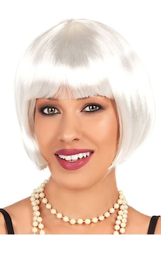 Beyaz Renk Parti Peruğu Kısa Küt Saç "