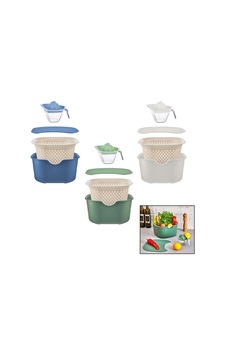 Moi Plastik Oce-1005 Mutfak Seti Plastik Süzgeç 3.5lt Sıkacak 0.25lt Karıştırma Kap 4lt 5 Adet - 16'li Paket Diğer