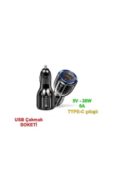 Usb Sarj Cakmak Ucu 38w 5v 6a Type-c Poınt